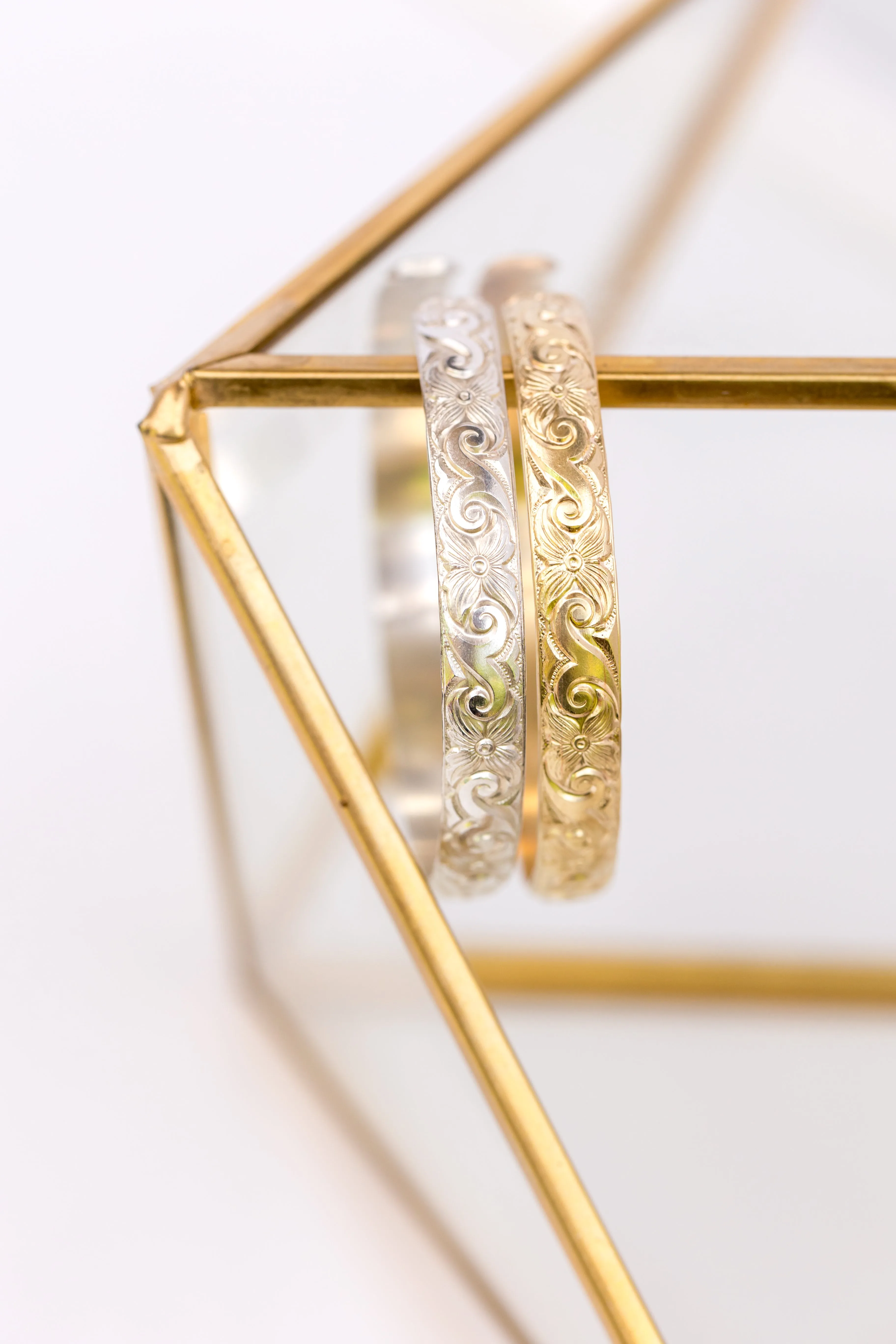 Meadow Gold Bangle Cuff Bracelet