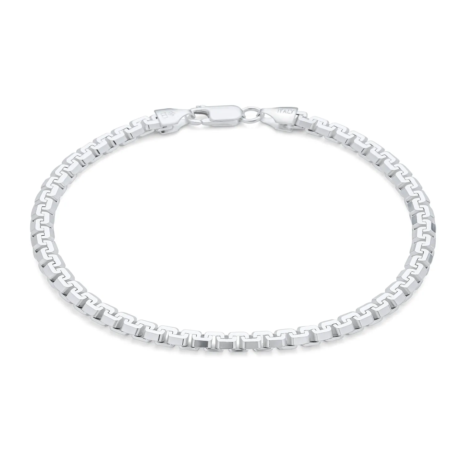 Men's Heavy Franco Chain Link Bracelet Sterling Silver 8.5" Made in Italy