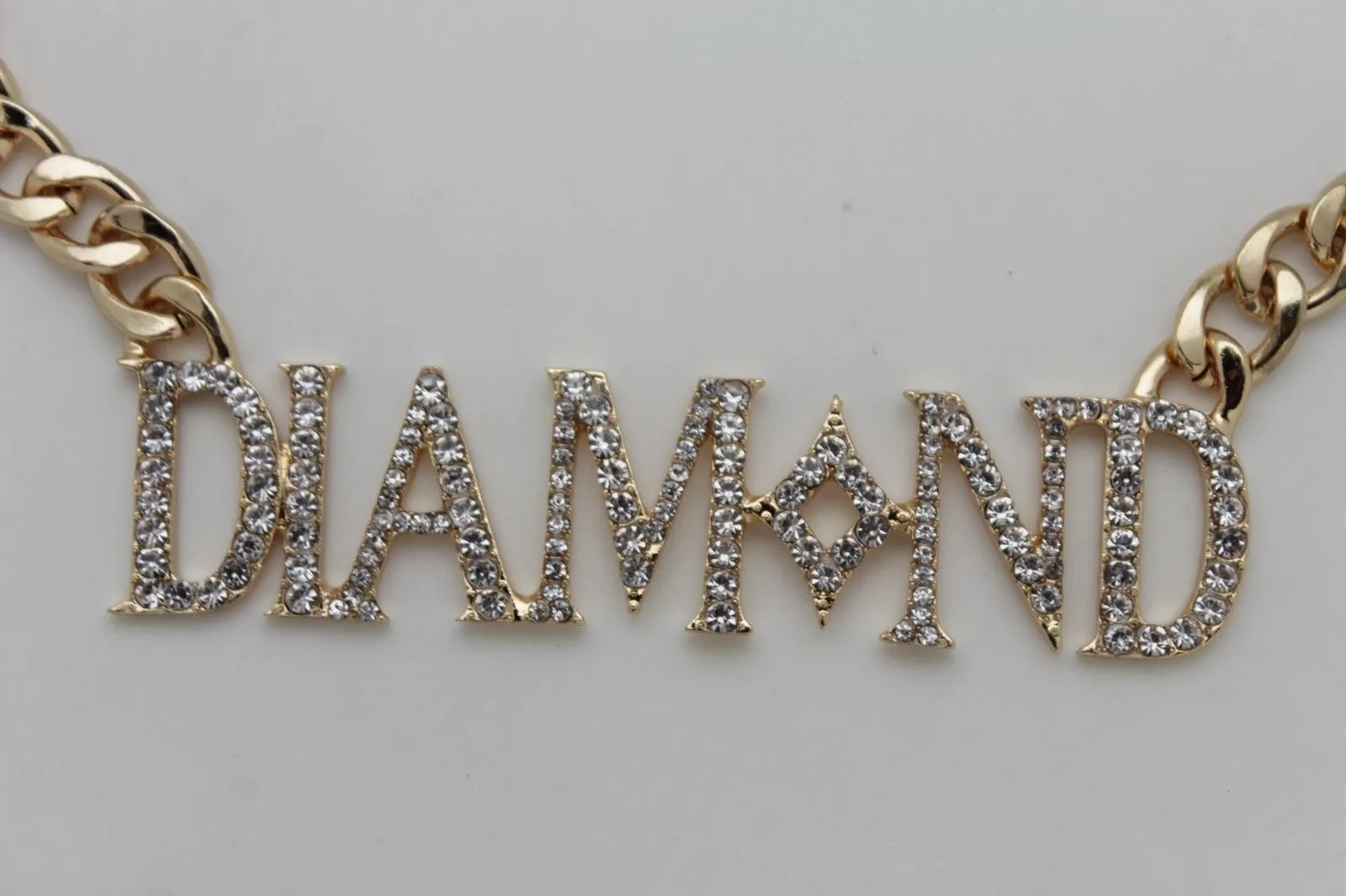 Miami Men Gold Metal Chain Necklace 3D DIAMOND Pendant Gangster Hip Hop