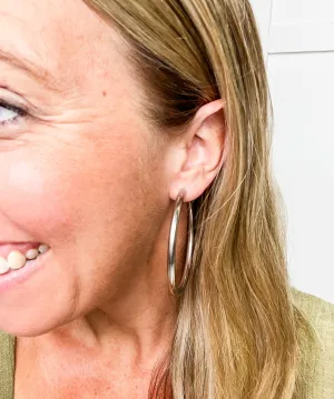 Mid-Summer Large Silver Hoops