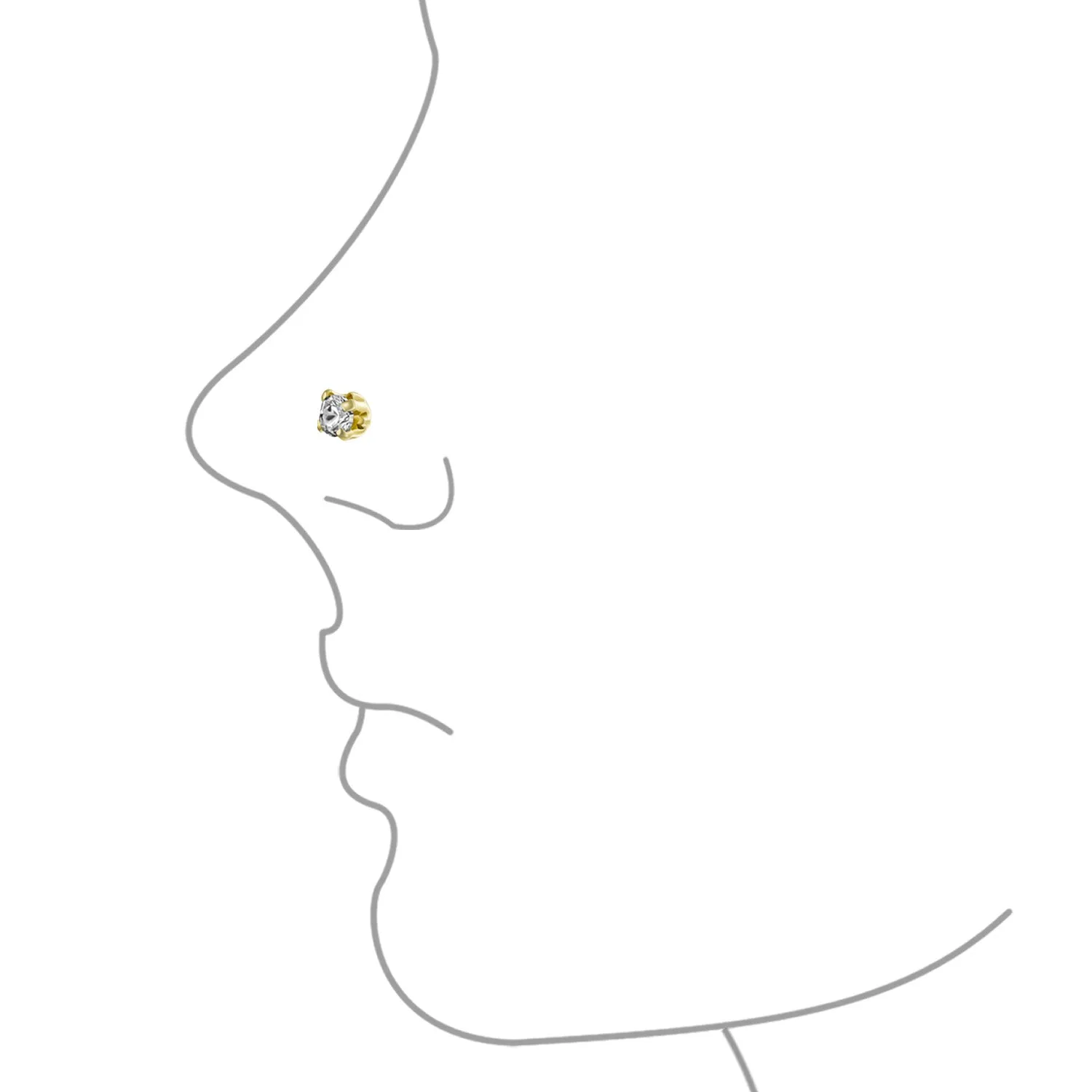 Mini 10K Gold Cartilage Ear Stud L Shape Nose Tragus Helix Piercing Jewelry 9MM