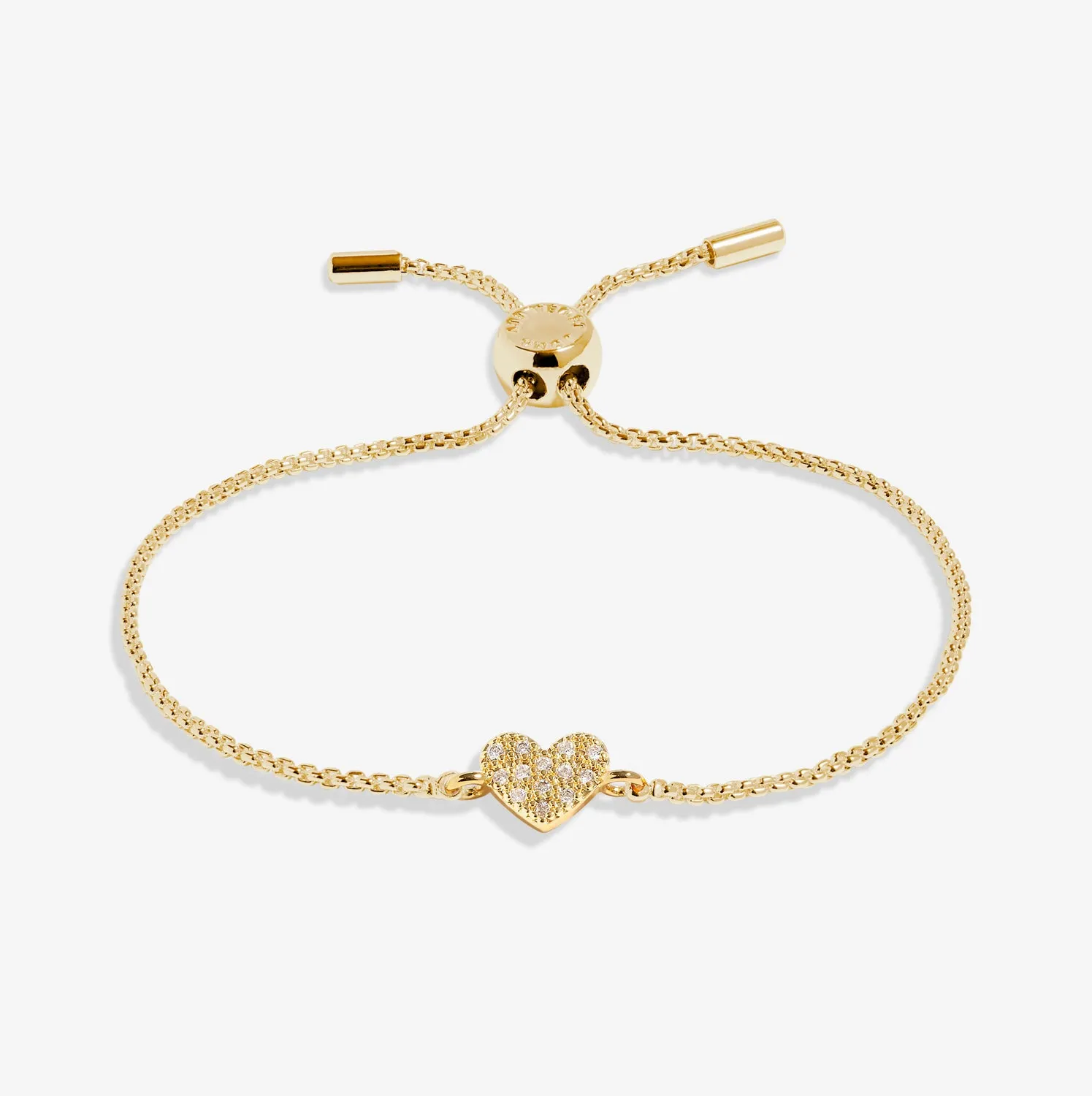 Mini Charms Pave Heart Gold Plated Bracelet 7638