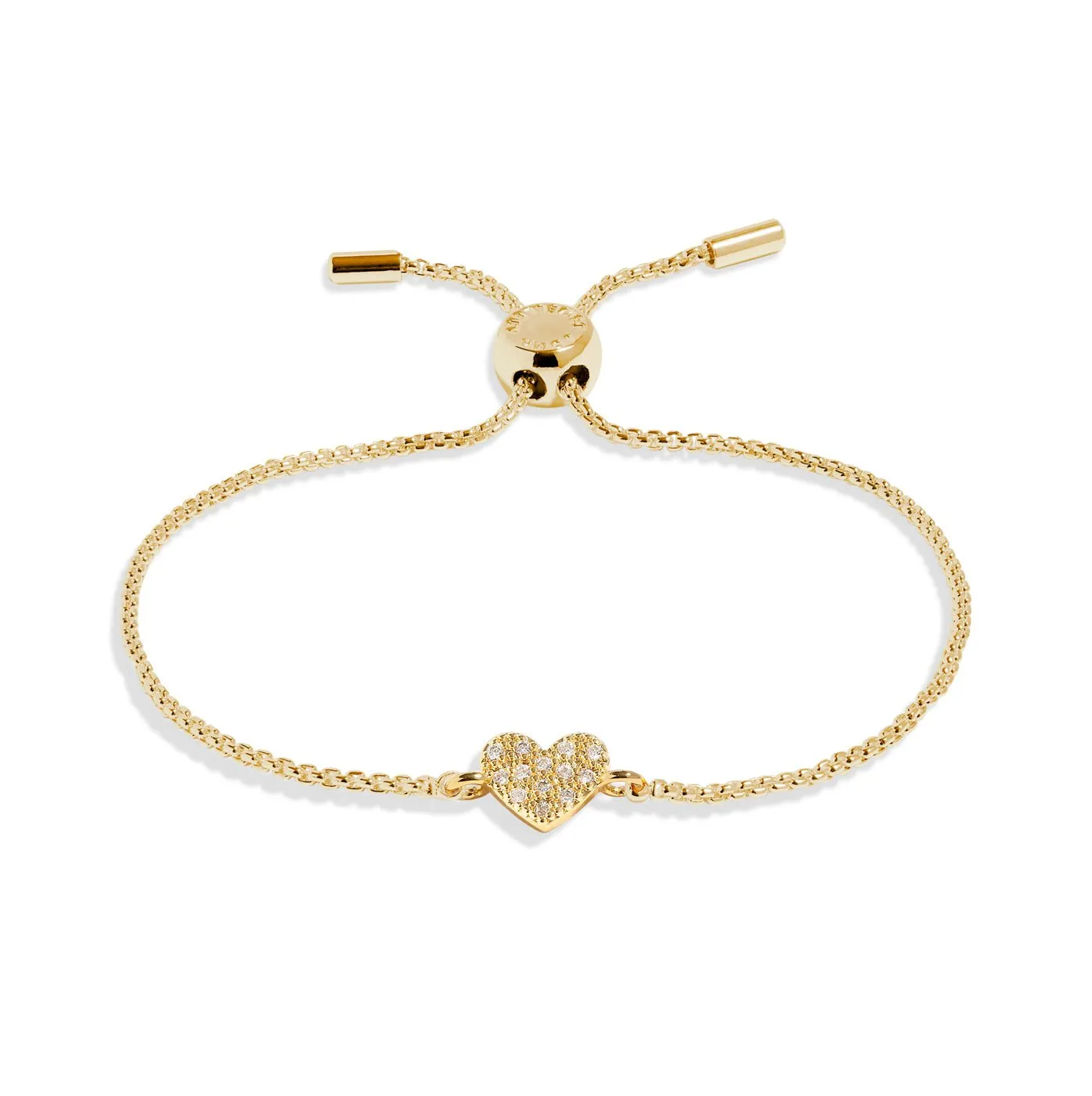 Mini Charms Pave Heart Gold Plated Bracelet 7638