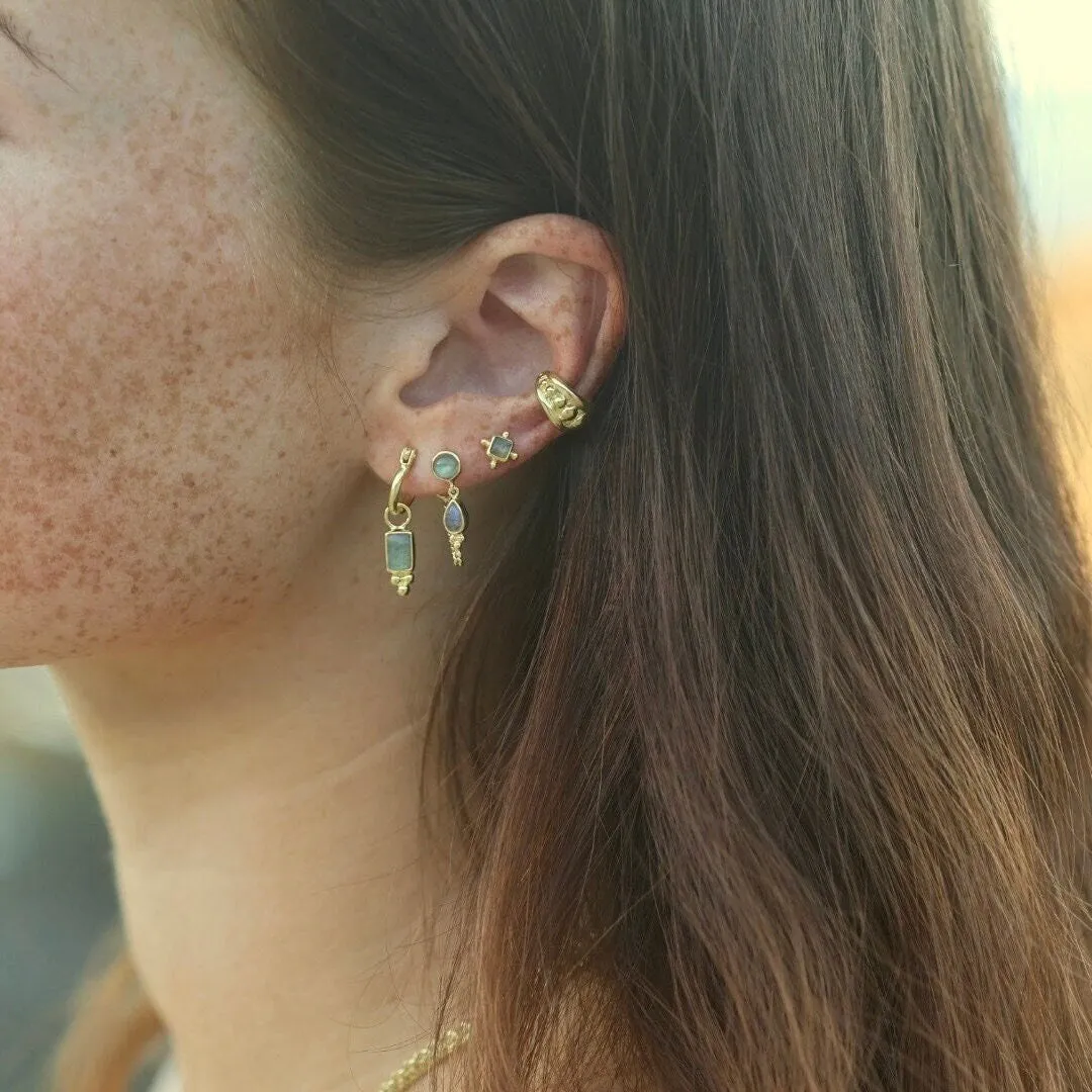 Mini Gias 14K Gold Vermeil Labradorite Stud Earrings