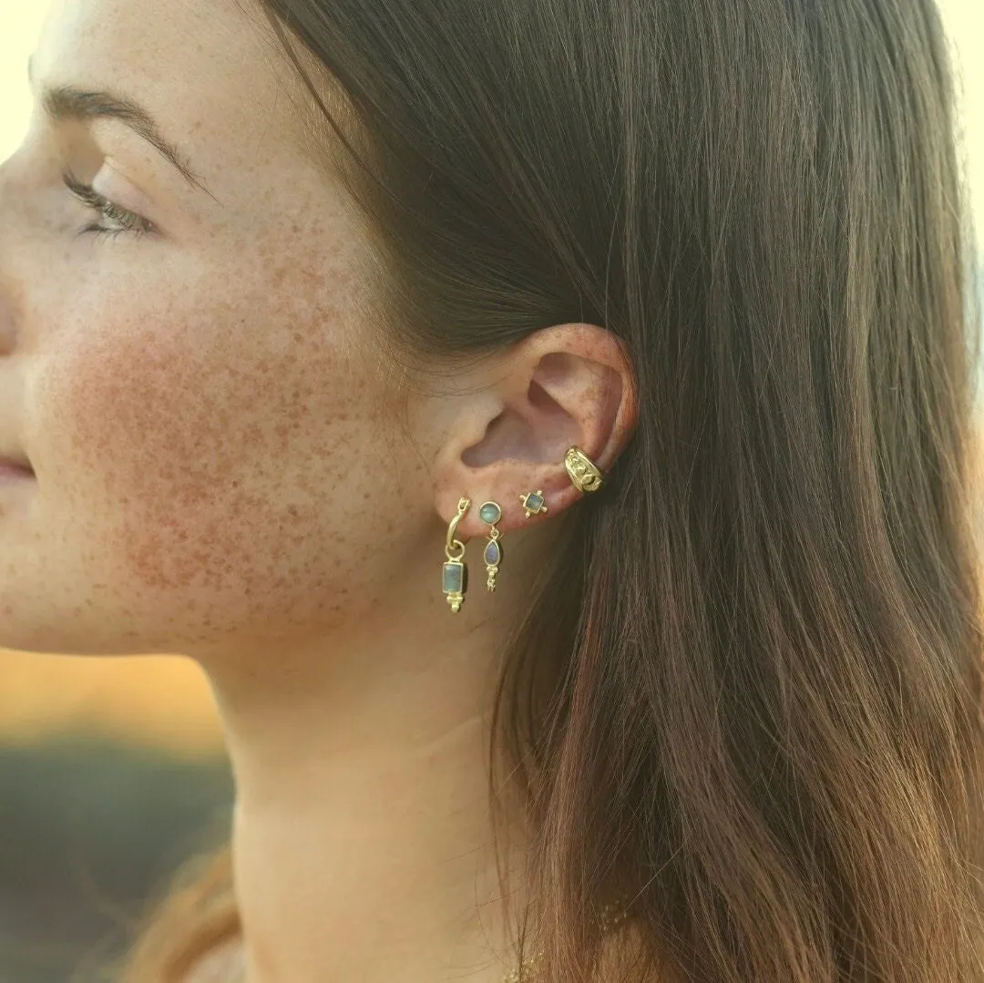 Mini Gias 14K Gold Vermeil Labradorite Stud Earrings