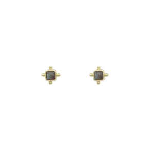 Mini Gias 14K Gold Vermeil Labradorite Stud Earrings