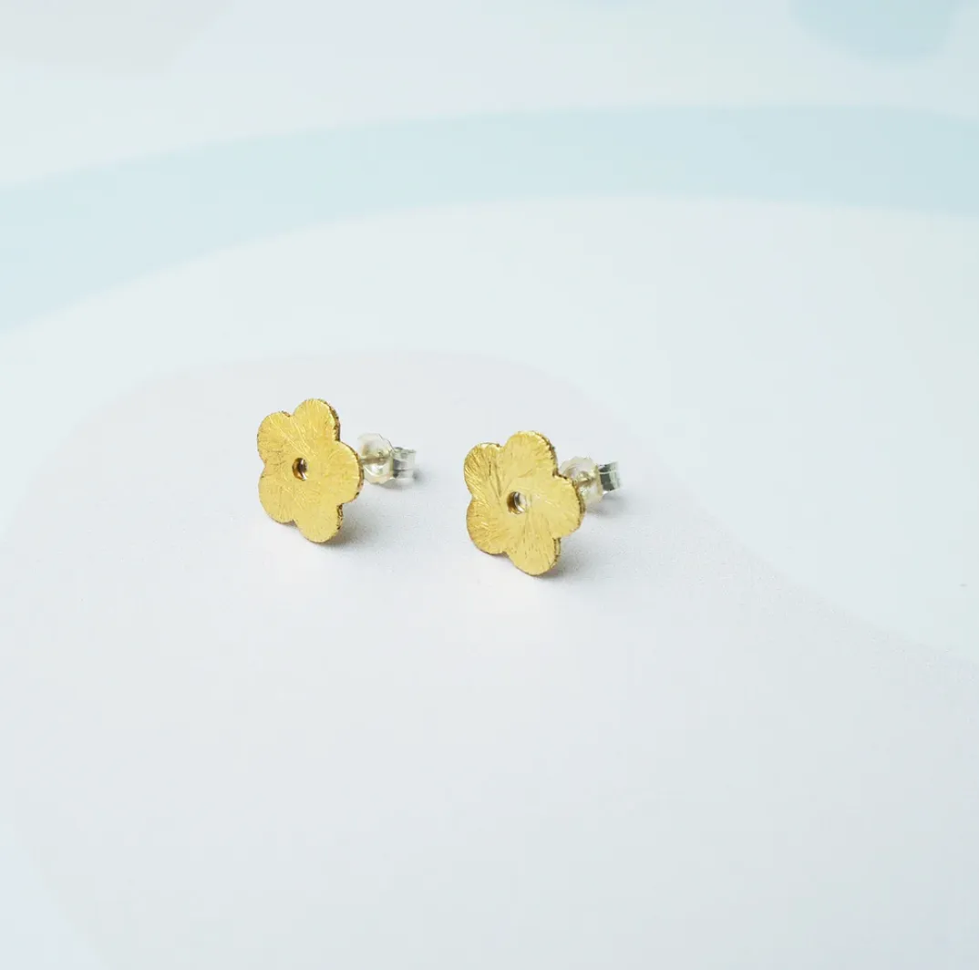 Minima Studs - Large | Gold Plated Brass | by Custom Made