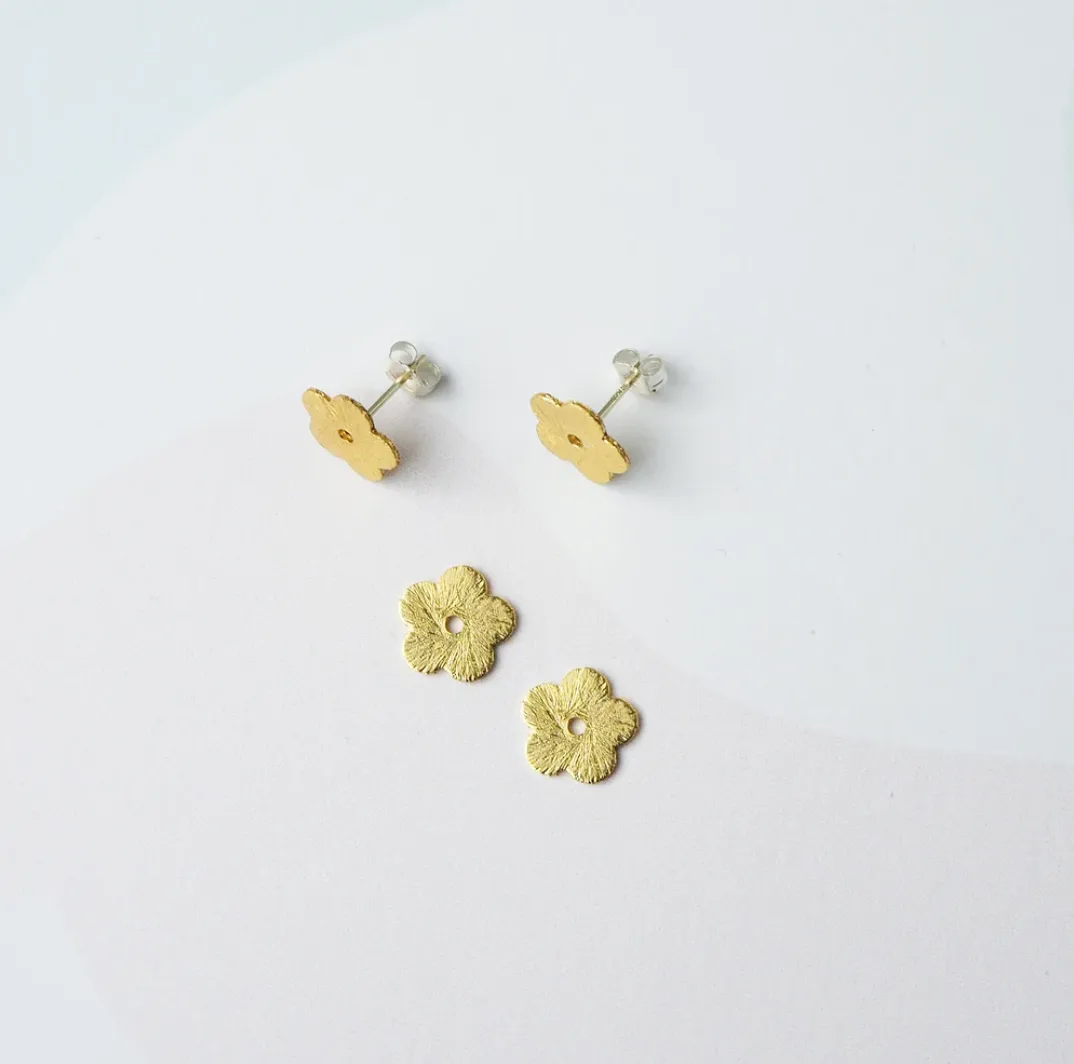 Minima Studs - Large | Gold Plated Brass | by Custom Made