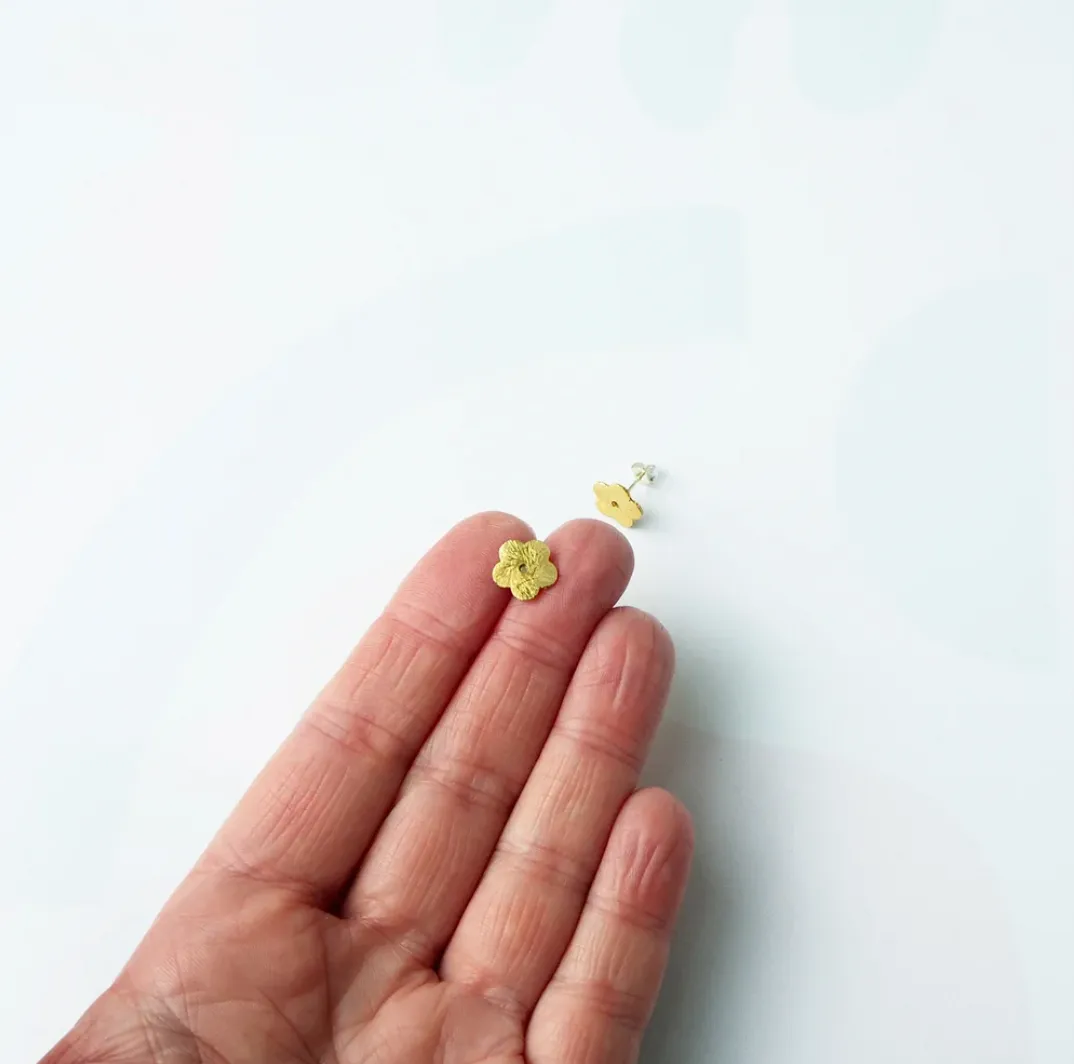 Minima Studs - Large | Gold Plated Brass | by Custom Made