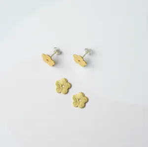Minima Studs - Large | Gold Plated Brass | by Custom Made