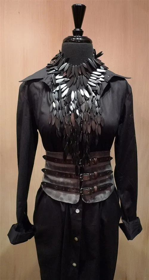 Monies Layered Wooden Fringe Bib Necklace