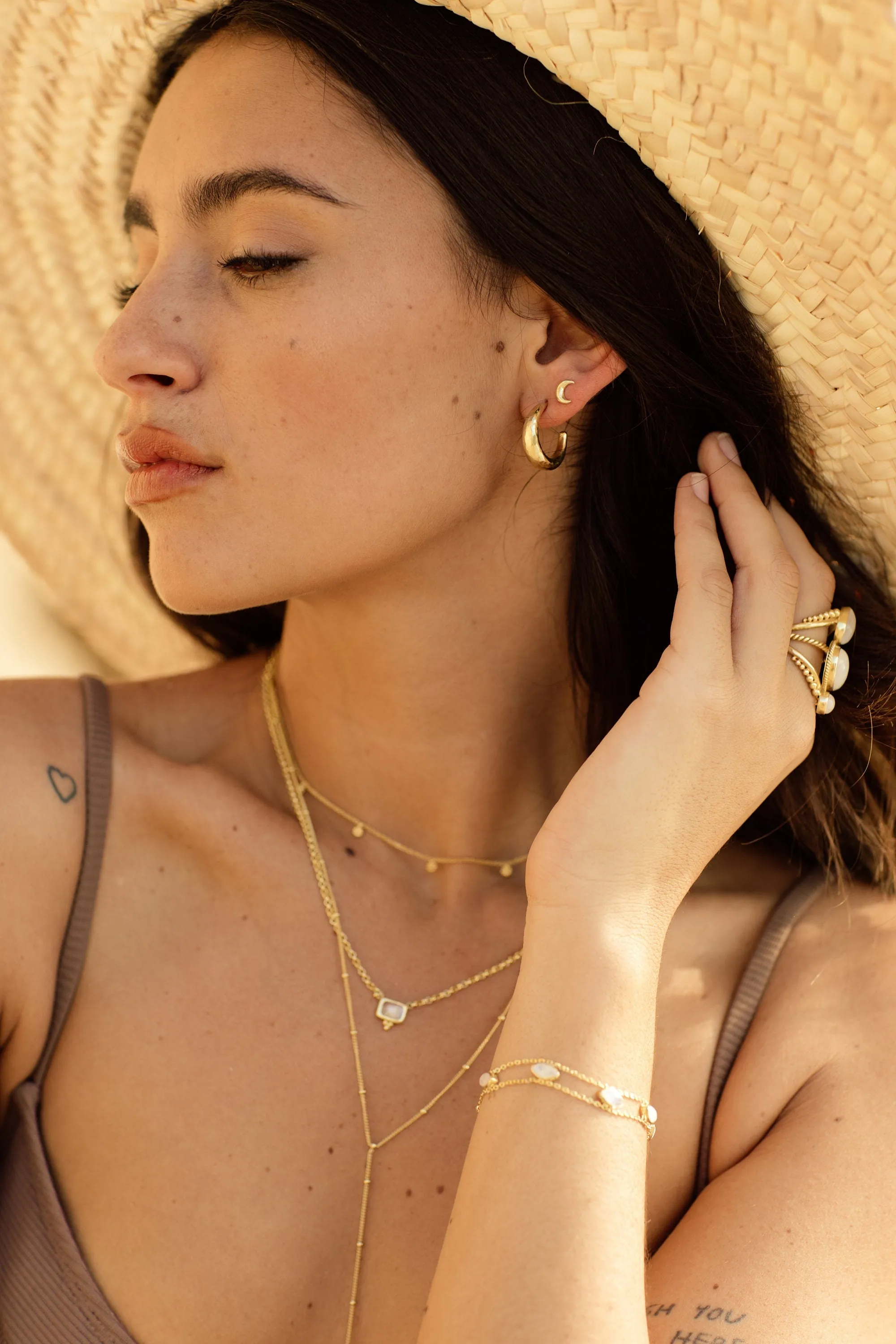 Moon Gold Hoops