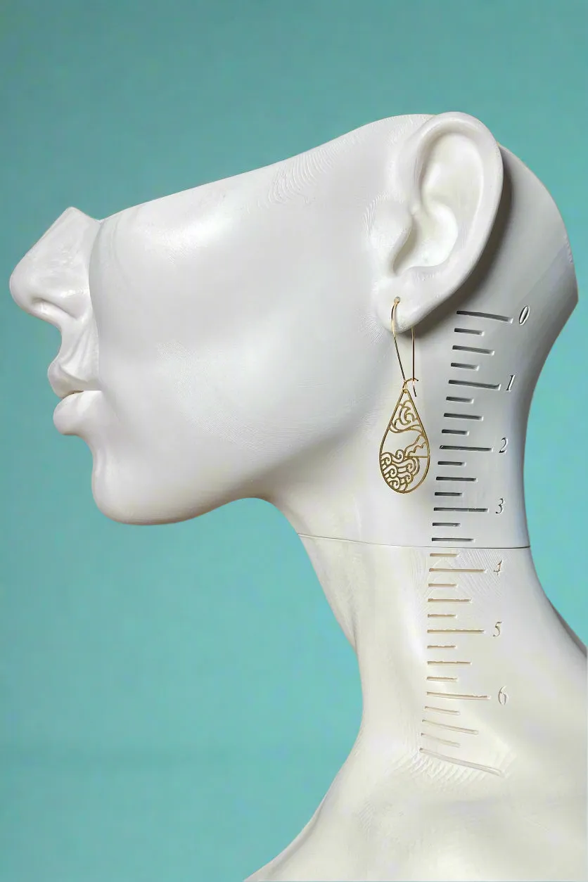 Moon Ocean Earrings - Gold