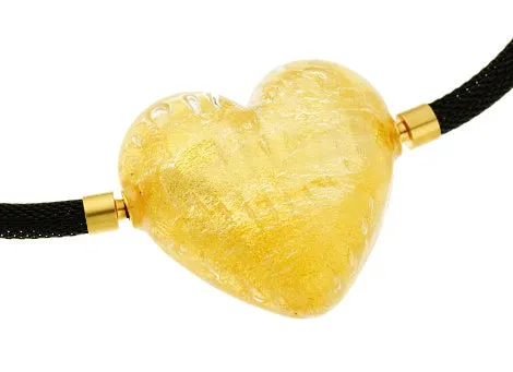 Murano Glass Heart Pendant with Vario Clasps