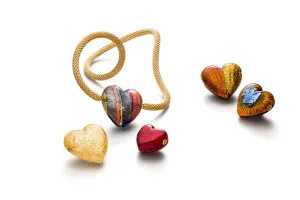 Murano Glass Heart Pendant with Vario Clasps