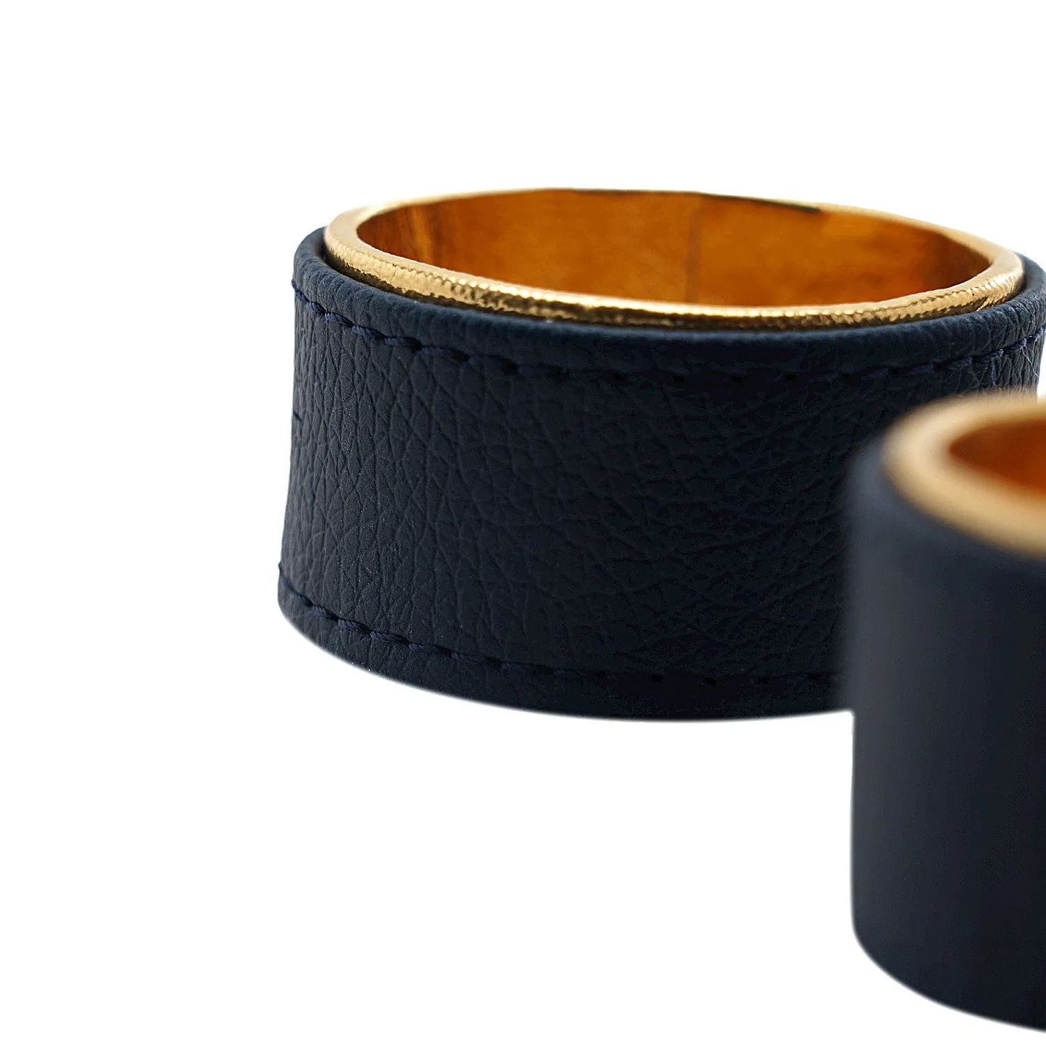 Napkin Ring-Set Of 4, Blue/Gold, 5X5X3Cm