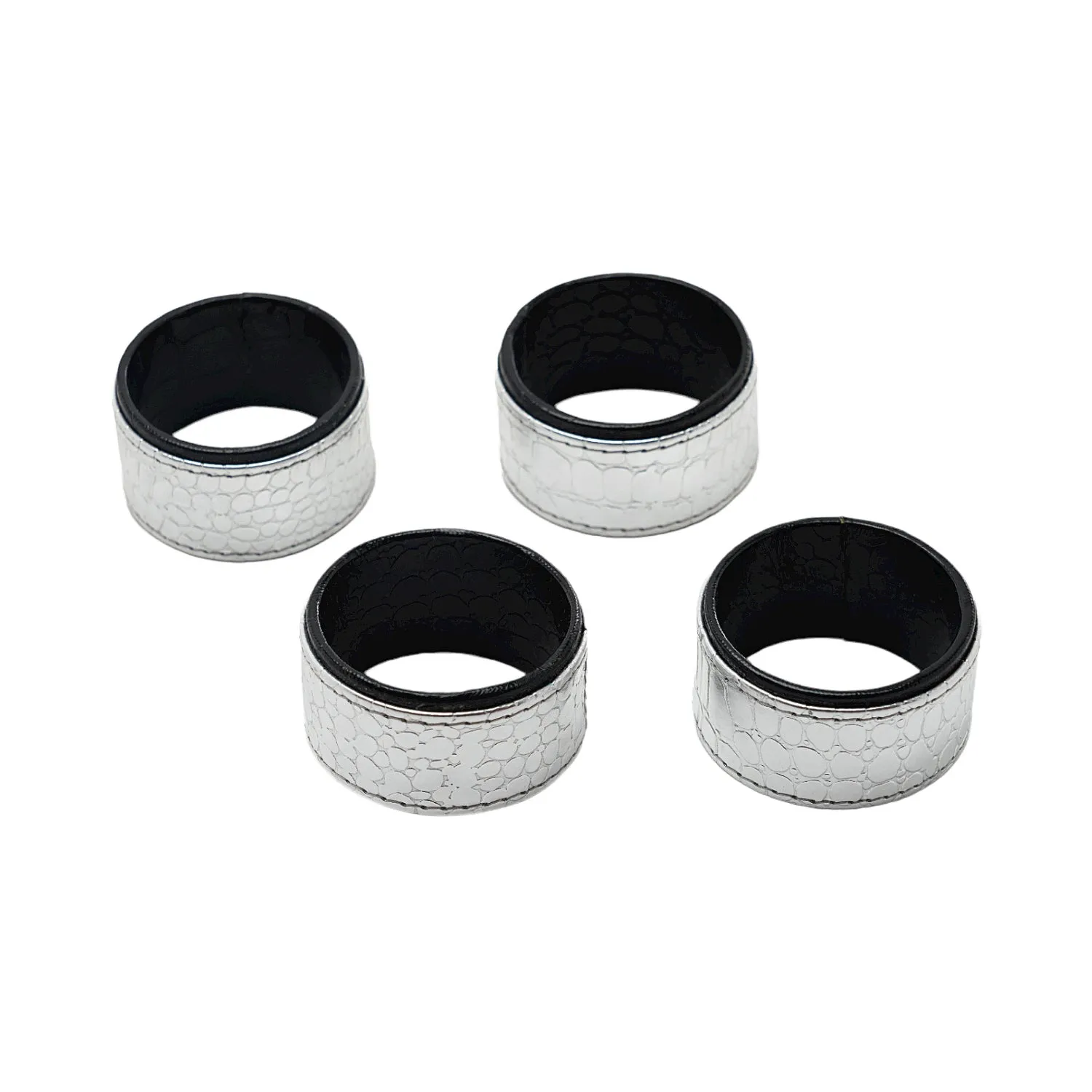 Napkin Ring-Set Of 4, Sil/Black, 5X5X3Cm