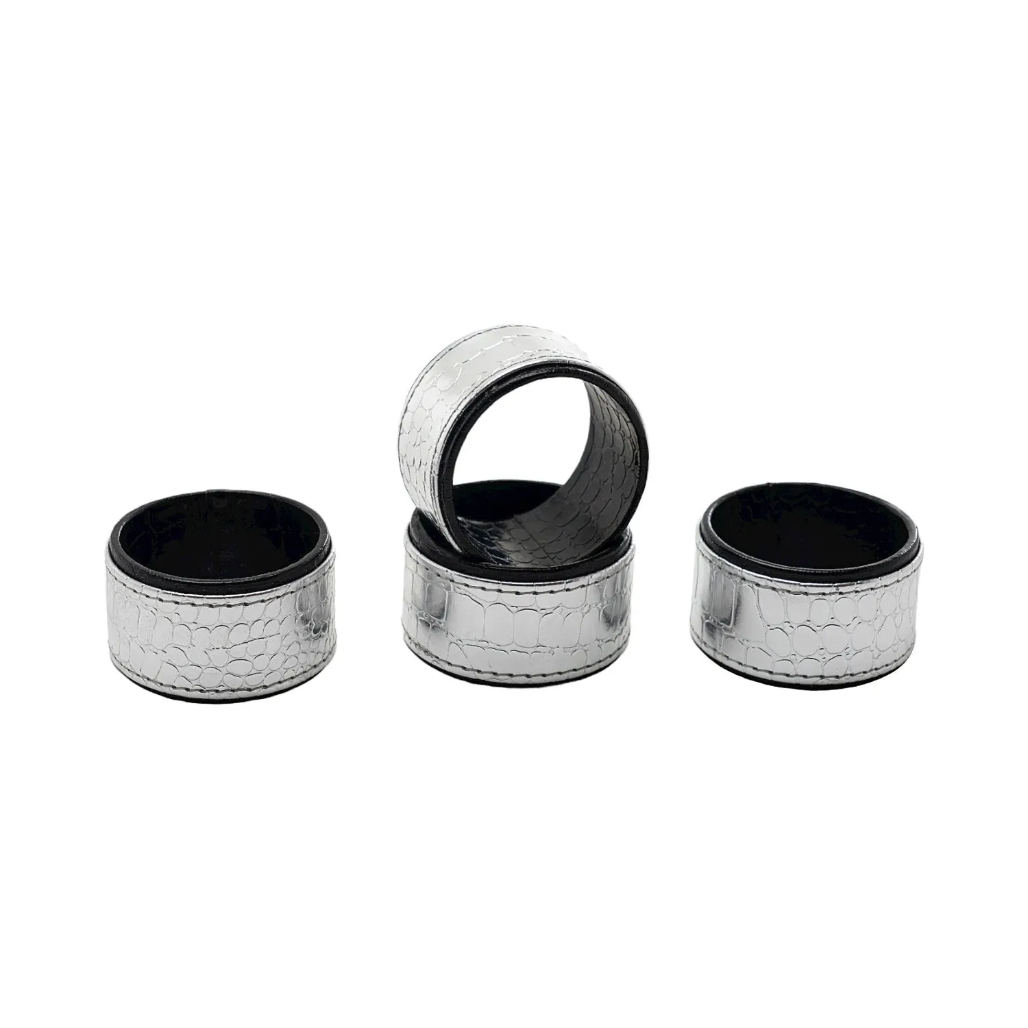Napkin Ring-Set Of 4, Sil/Black, 5X5X3Cm