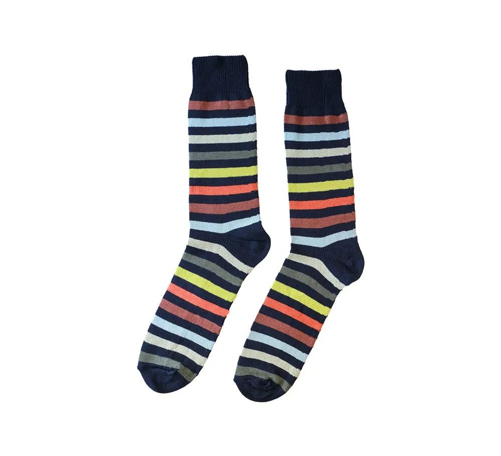 Narrow Multicoloured Hoops Socks