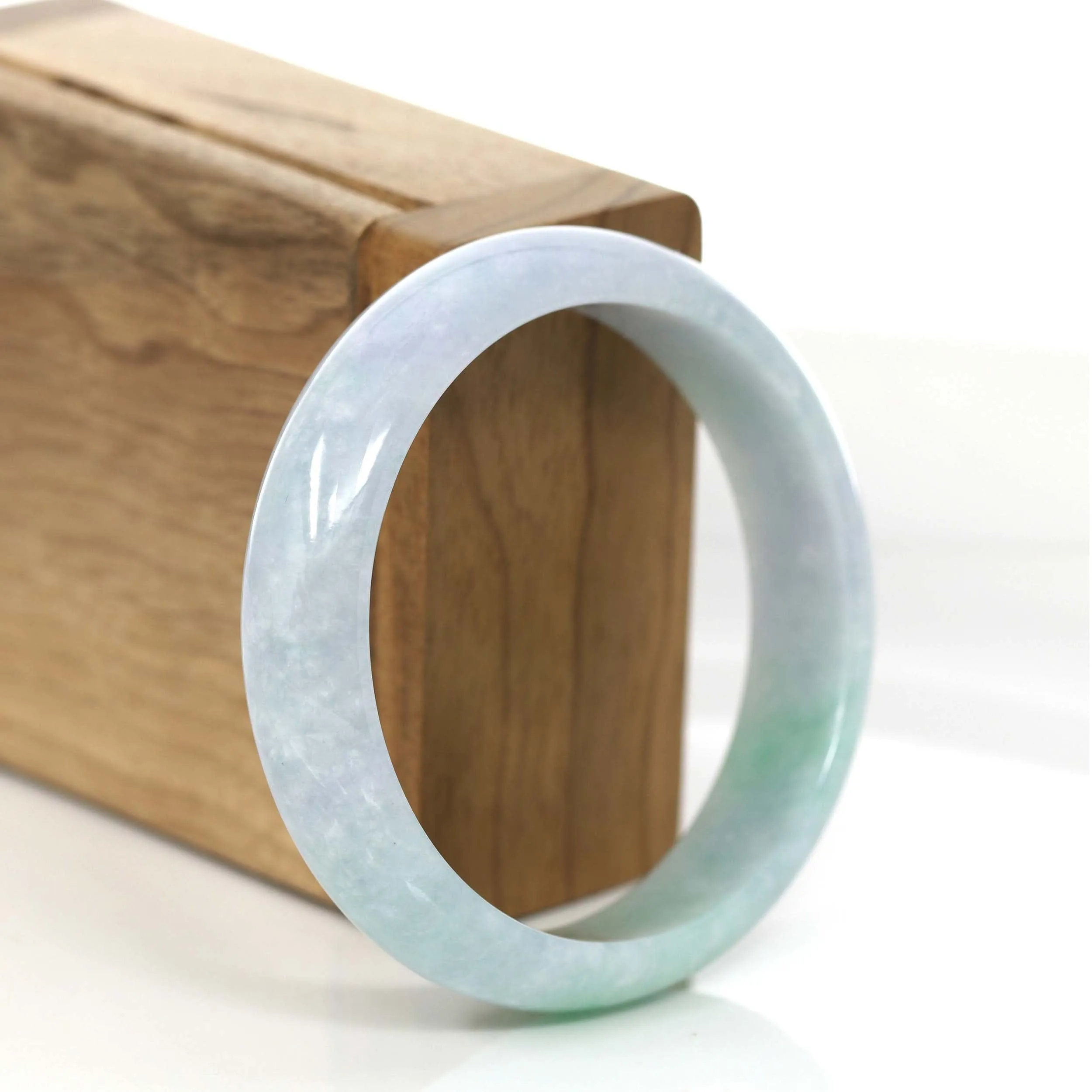 Natural Lavender- Green Jadeite Jade Bangle Bracelet (56.41 mm) #727