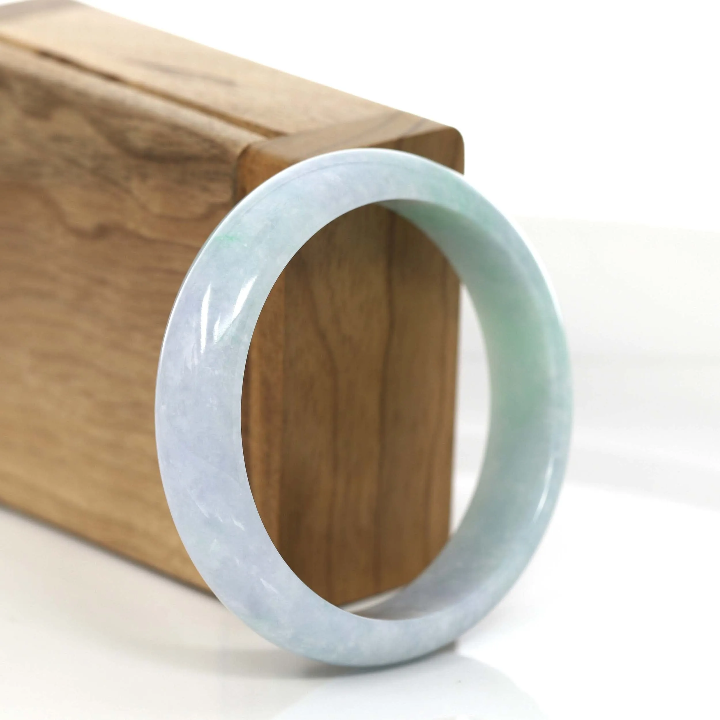 Natural Lavender- Green Jadeite Jade Bangle Bracelet (56.41 mm) #727