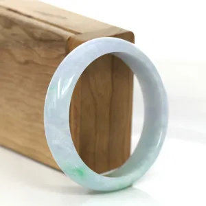 Natural Lavender- Green Jadeite Jade Bangle Bracelet (56.41 mm) #727
