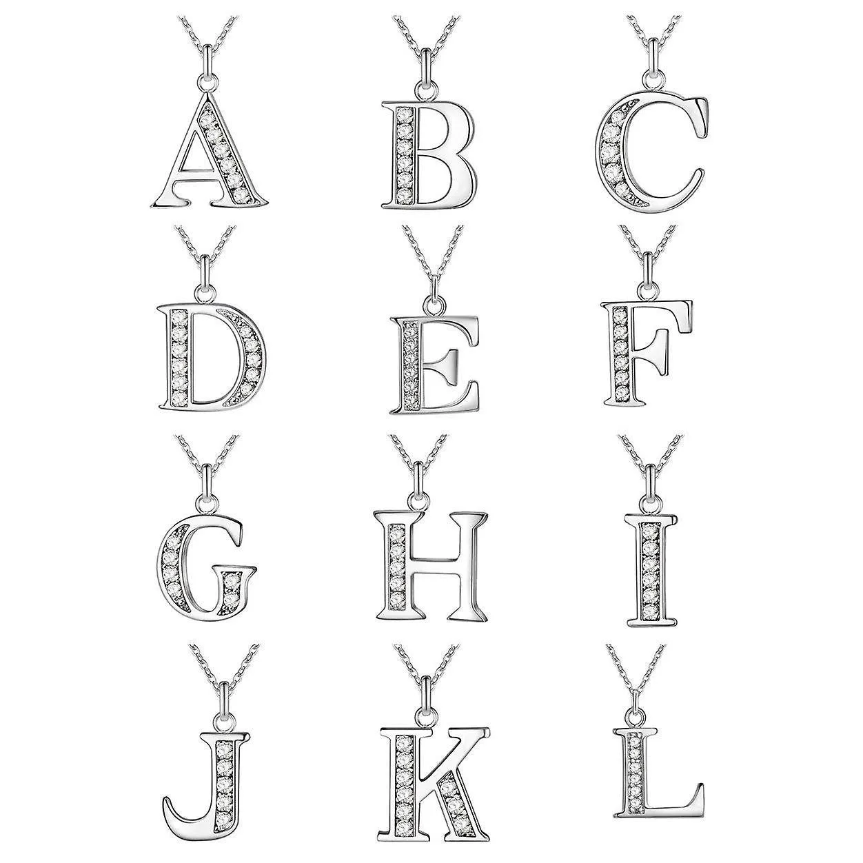 Necklaces s  silver plated alphabet necklace initial 26 letters personalized charm pendant
