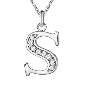 Necklaces s  silver plated alphabet necklace initial 26 letters personalized charm pendant