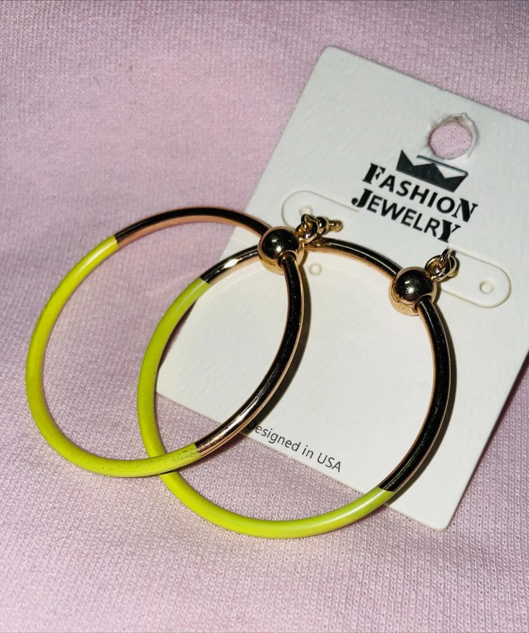 Neon & Gold Hoop earrings - Final Sale