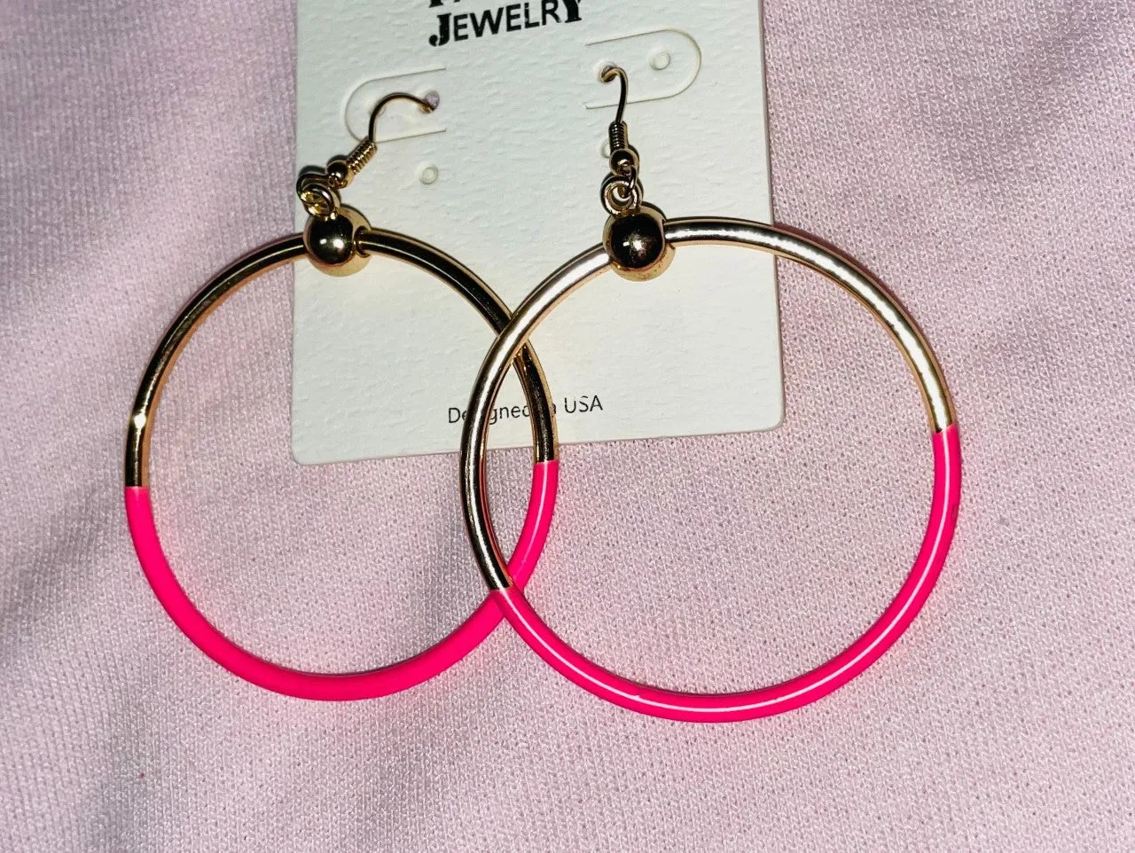 Neon & Gold Hoop earrings - Final Sale