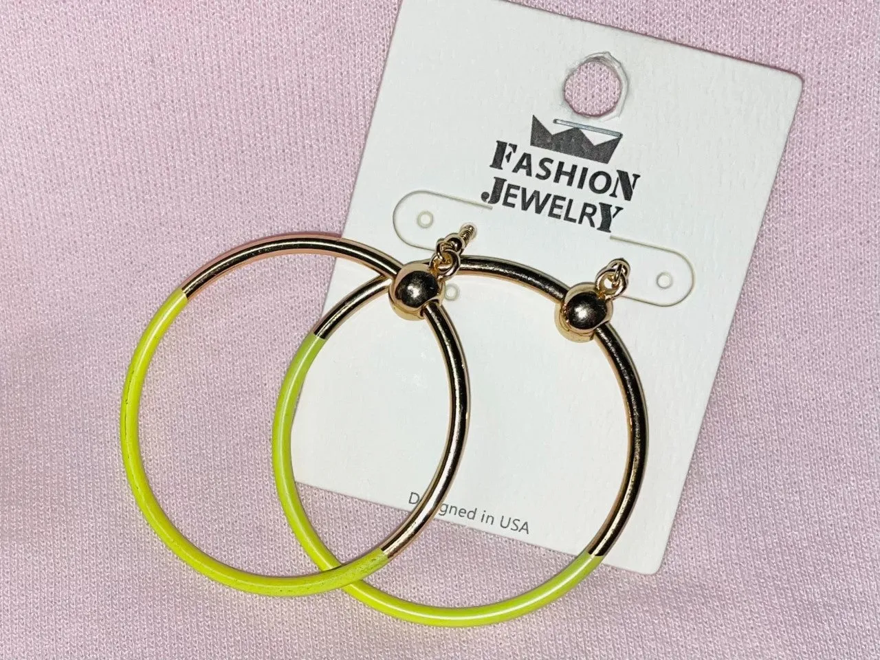 Neon & Gold Hoop earrings - Final Sale