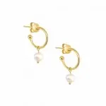 New Sterling Silver Gold Vermeil Hoop with Baroque Pearl Drops