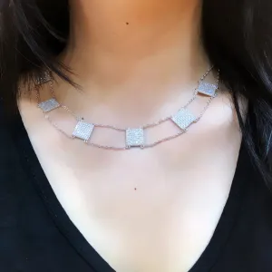 New Trendy Double Layer Chains Necklace Jewelry for Women Girl