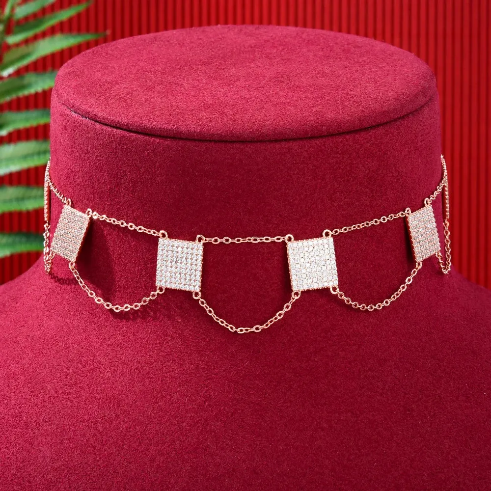 New Trendy Double Layer Chains Necklace Jewelry for Women Girl