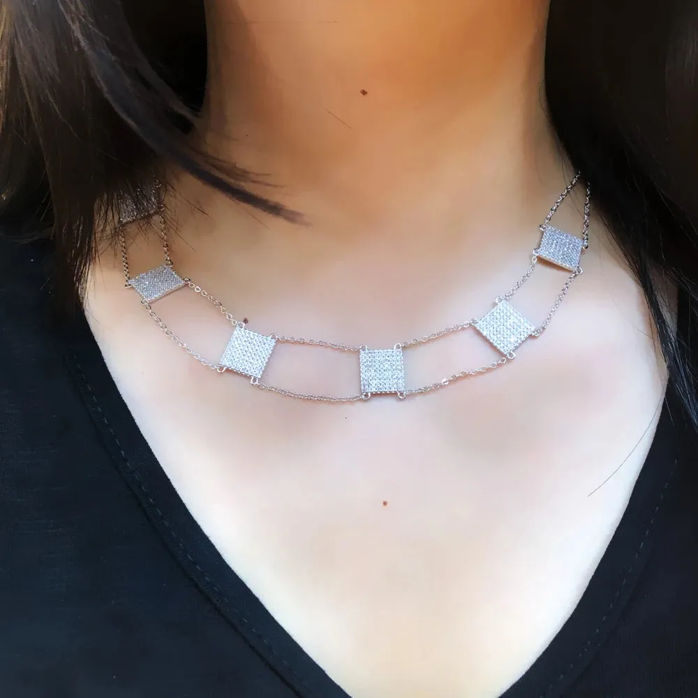 New Trendy Double Layer Chains Necklace Jewelry for Women Girl