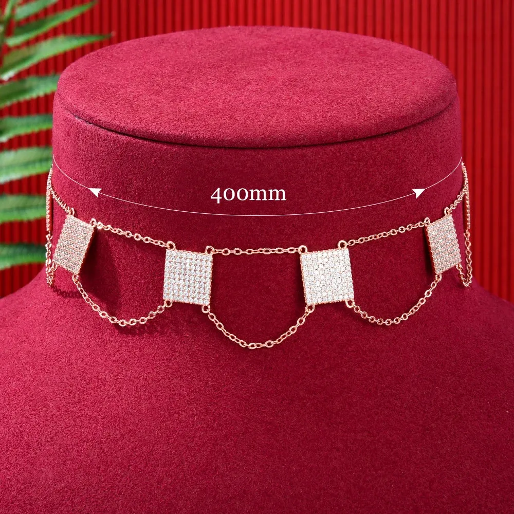 New Trendy Double Layer Chains Necklace Jewelry for Women Girl
