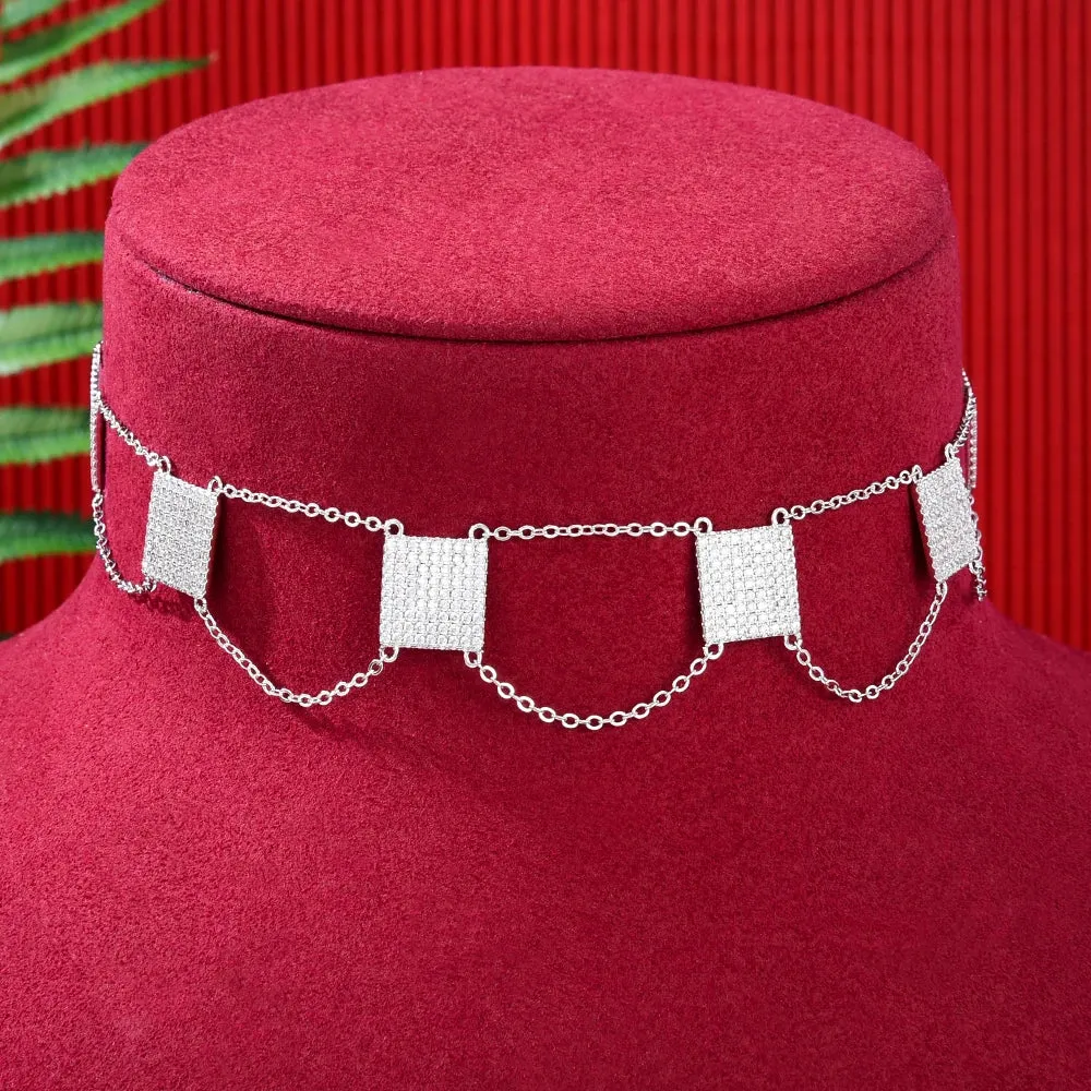 New Trendy Double Layer Chains Necklace Jewelry for Women Girl