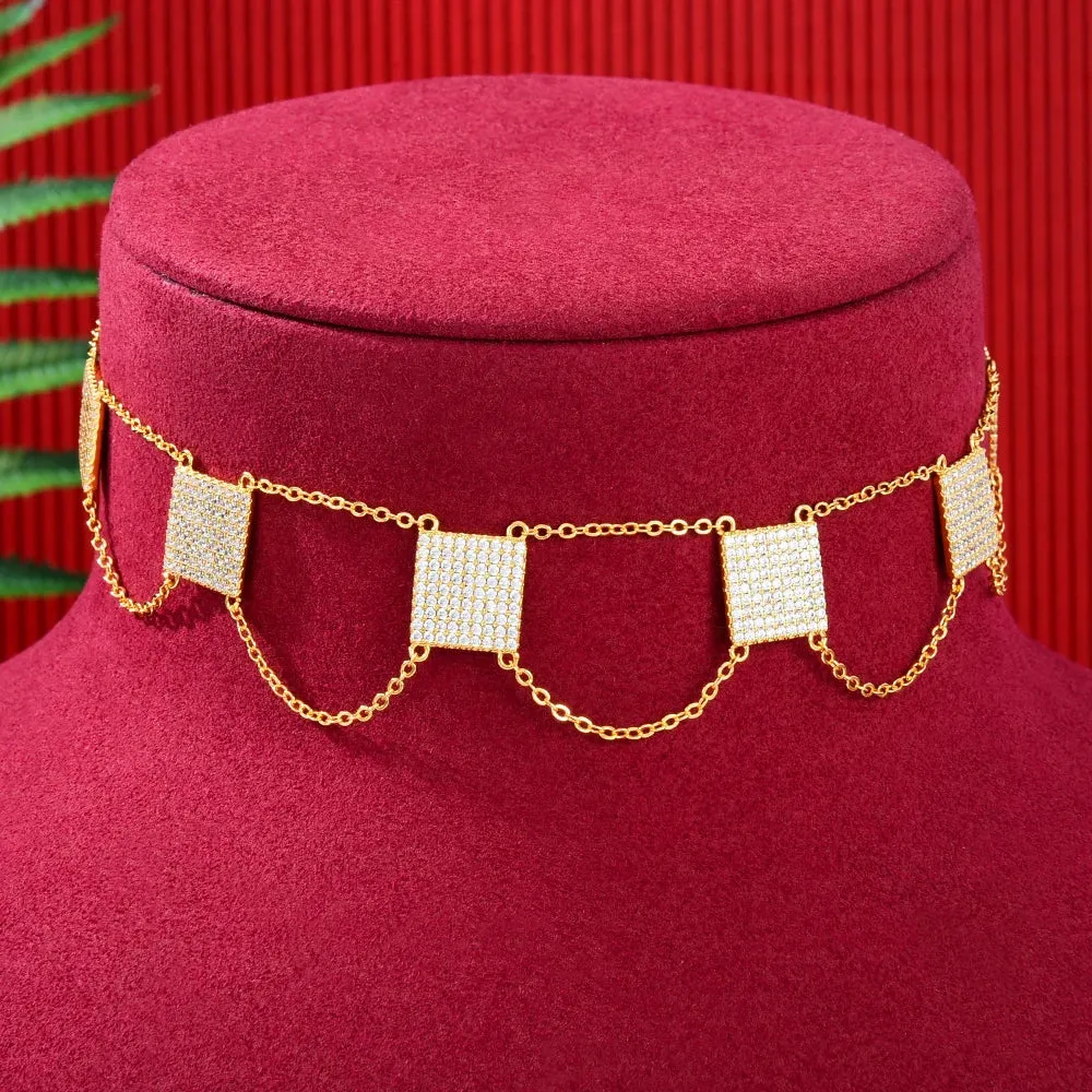 New Trendy Double Layer Chains Necklace Jewelry for Women Girl