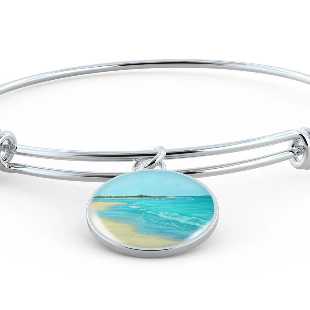 On The Beach Painting Bangle Bracelet