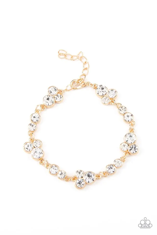 Paparazzi Bracelet ~ Social GLISTENING - Gold