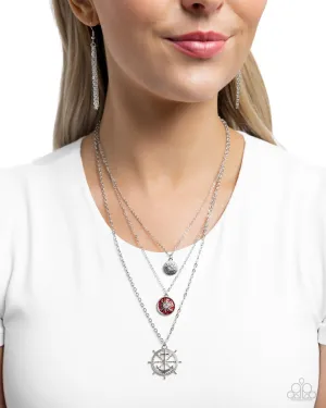 Paparazzi Necklace ~ Anchor Arrangement - Red