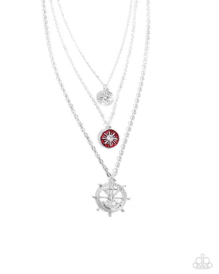 Paparazzi Necklace ~ Anchor Arrangement - Red