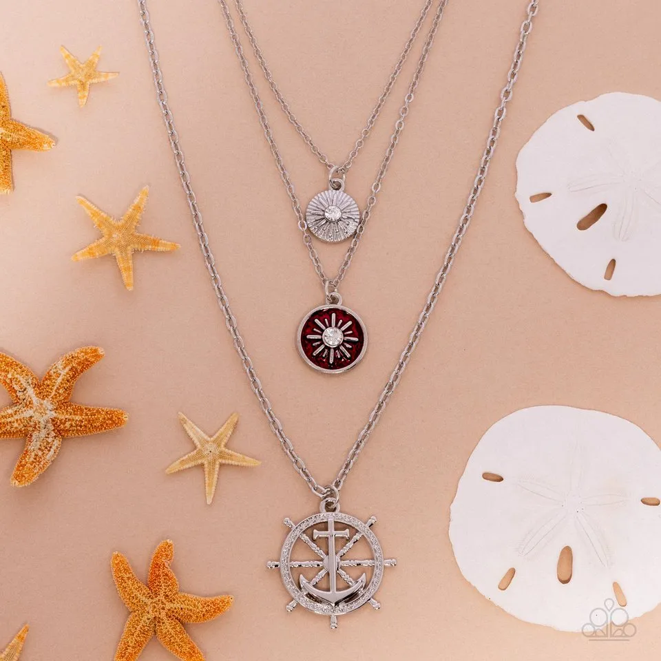 Paparazzi Necklace ~ Anchor Arrangement - Red