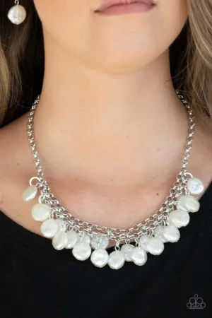 Paparazzi Necklace ~ BEACHFRONT and Center - White