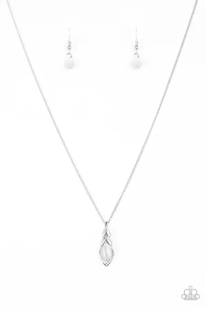 Paparazzi Necklace ~ First Class Flier - White