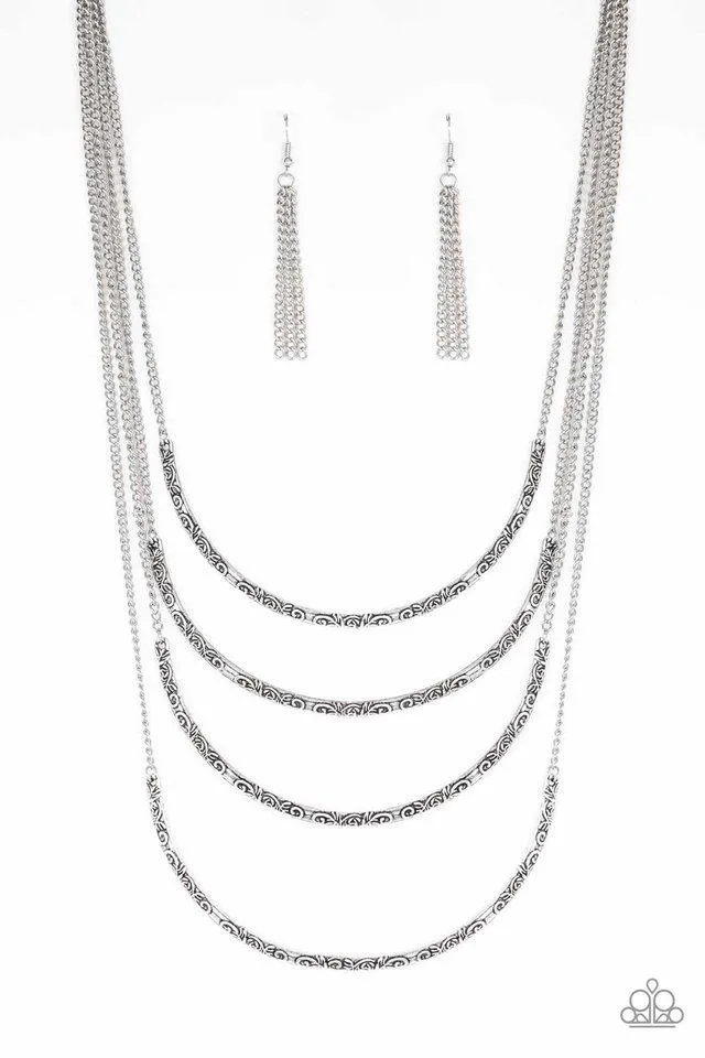 Paparazzi Necklace ~ It Will Be Over MOON - Silver