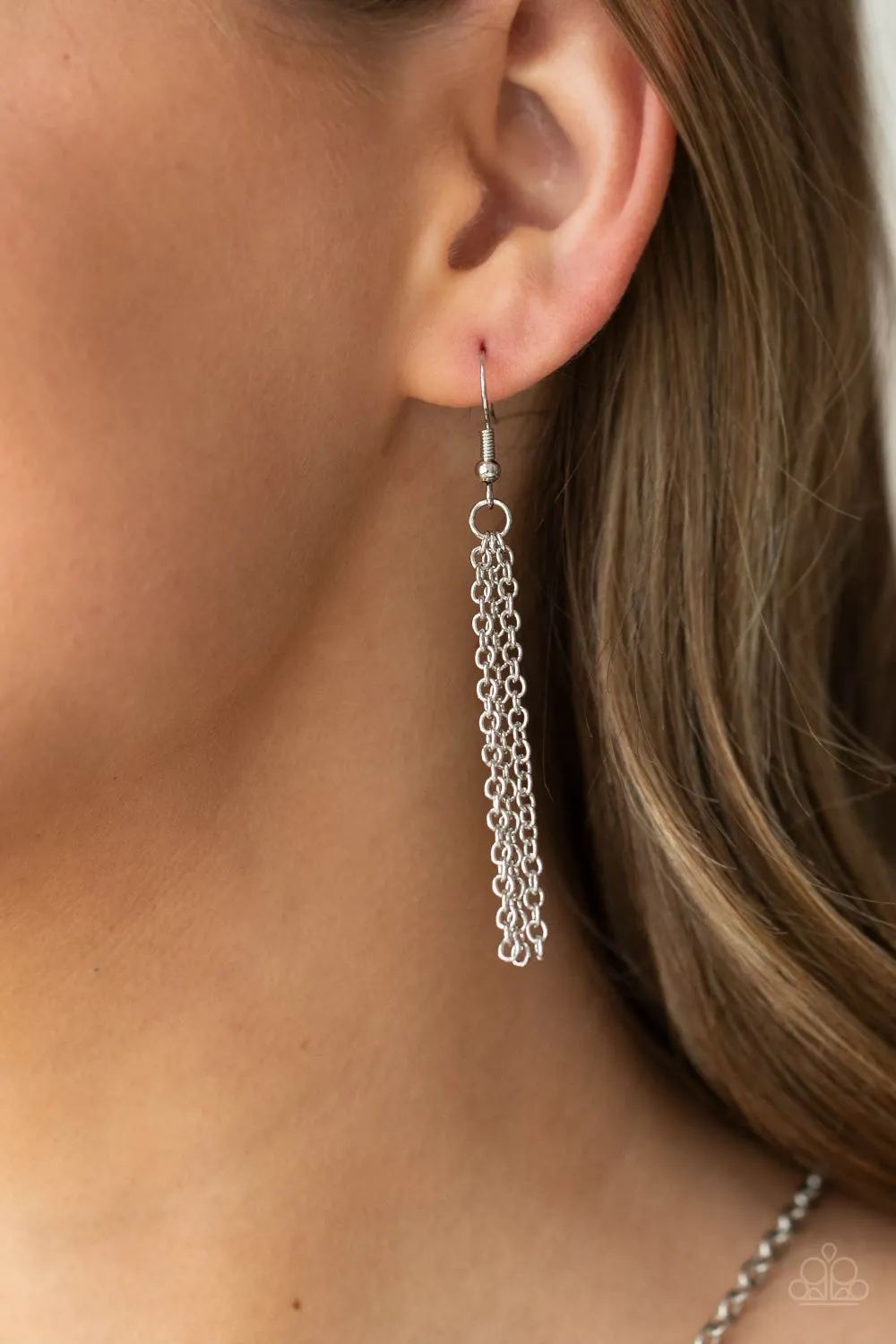 Paparazzi Orbiting Splendor Silver Long Necklace