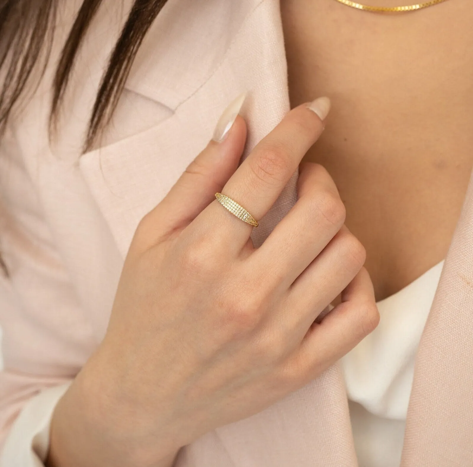 Pave Signet Ring