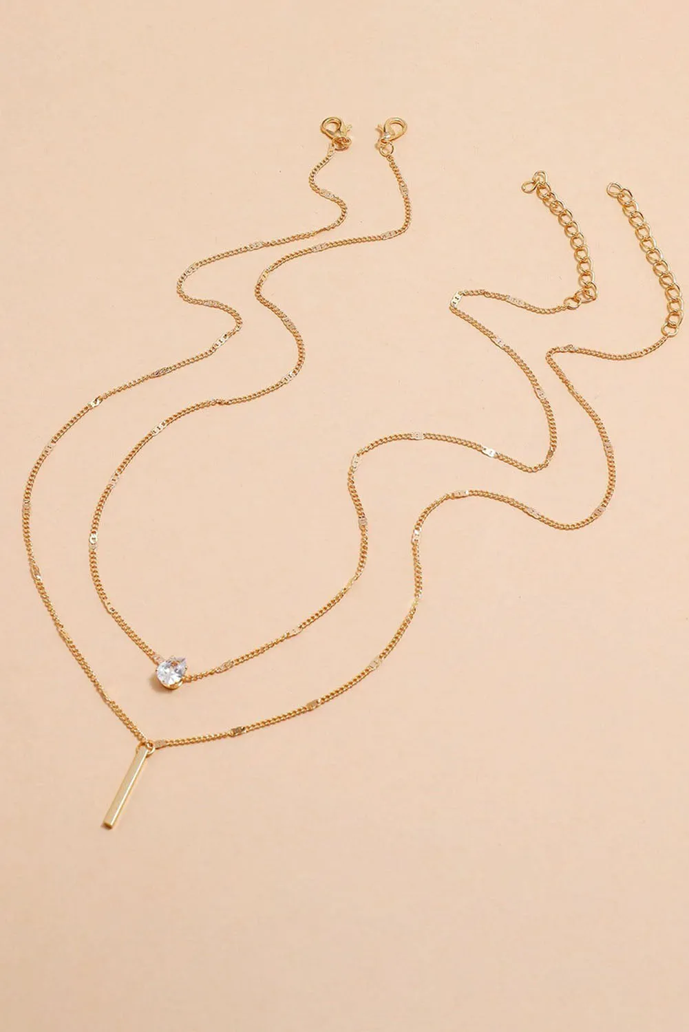 Pear Pendant Stacked Necklaces