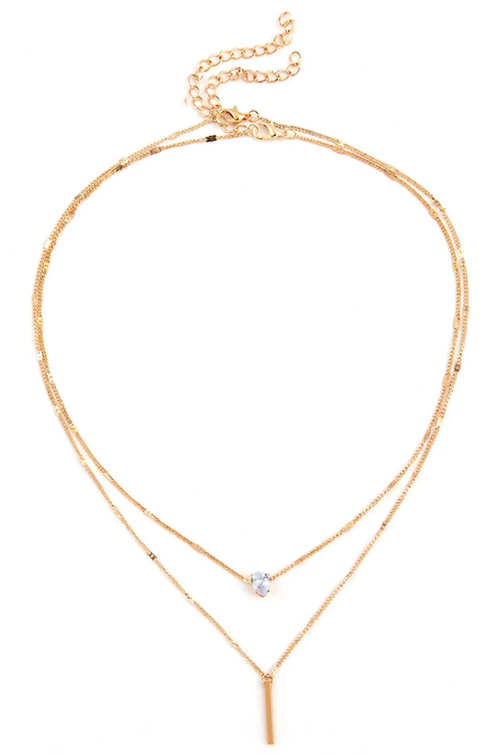 Pear Pendant Stacked Necklaces
